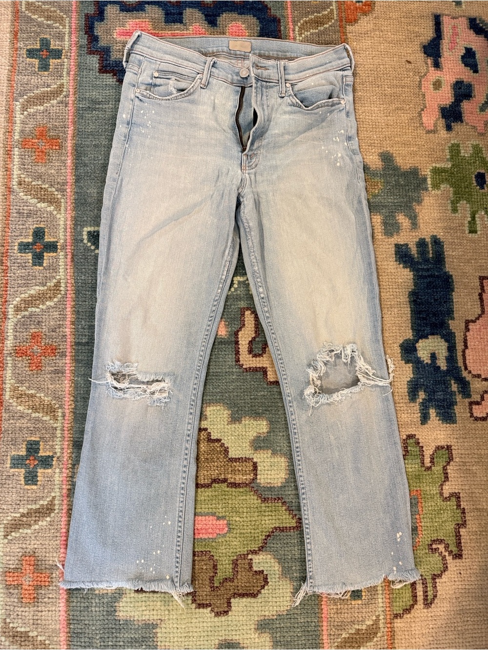 MOTHER Dutchie Ankle Distressed Jeans size 27